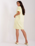 Light Yellow Basic Dress with Pockets