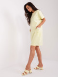 Light Yellow Basic Dress with Pockets