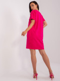 Pink Basic Dress with Short Sleeves