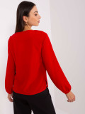 Elegant Red Blouse with Round Neckline