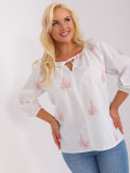 White-Pink Embroidered Blouse