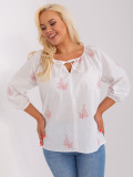White-Pink Embroidered Blouse