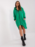 Green Long Zip-Up Hoodie
