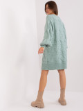 Mint Knitted Dress with Braids