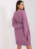 Purple Knitted Dress with Braids