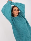 Turquoise Oversize Knitted Dress