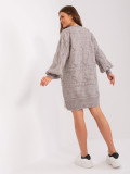 Gray Women's Knit Dress to the Knee