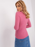 Dusty Pink Fitted Sweater with Turtleneck