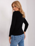Black Classic Sweater with Viscose