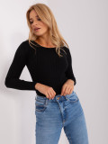 Black Classic Sweater with Viscose