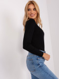 Black Classic Sweater with Viscose