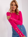 Fuchsia Classic Sweater with Round Neck
