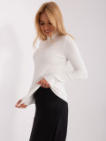 Ecru Fitted Sweater with Turtleneck