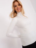 Ecru Fitted Sweater with Turtleneck