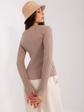 Classic Striped Sweater in Dark Beige