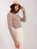 Classic Striped Sweater in Dark Beige