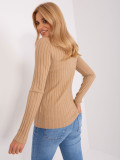 Brown Fitted Sweater with Turtleneck
