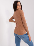 Brown Fitted Sweater with Turtleneck