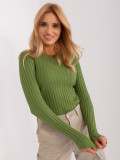 Khaki Classic Sweater with Round Neck