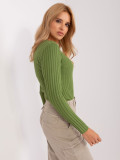 Khaki Classic Sweater with Round Neck