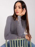 Elegant Dark Gray Fitted Sweater