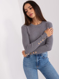 Elegant Dark Gray Fitted Sweater