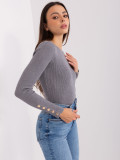 Elegant Dark Gray Fitted Sweater