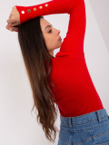 Red Classic Sweater with Buttons