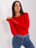 Red Classic Sweater with Buttons