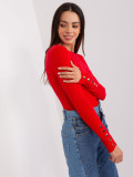 Red Classic Sweater with Buttons