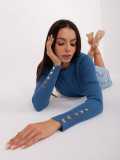 Dark Blue Fitted Classic Sweater