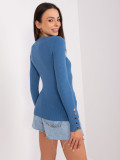 Dark Blue Fitted Classic Sweater