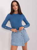 Dark Blue Fitted Classic Sweater