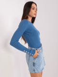 Dark Blue Fitted Classic Sweater