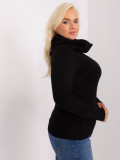 Black Plus Size Women's Sweater with Viscose
