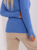 Blue Fitted Plus Size Sweater