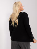 Black Plus Size Sweater with V-Neck