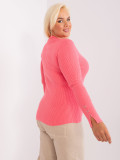 Coral Women's Plus Size Sweater with V-Neck