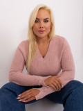 Light Pink Plus Size Sweater with Viscose