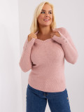 Light Pink Plus Size Sweater with Viscose