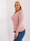 Light Pink Plus Size Sweater with Viscose