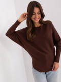 Brown Oversize Sweater with Viscose