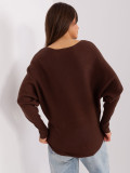 Brown Oversize Sweater with Viscose
