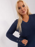Navy Plus Size Sweater with Viscose