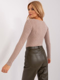 Classic Striped Sweater in Dark Beige