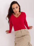 Classic Red Sweater with Stripes