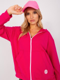 Pink Loose Zip-Up Hoodie