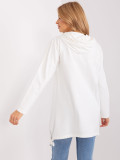 Ecru Long Zip-Up Hoodie in Cotton