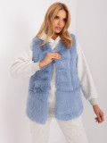 Blue Fur Vest with Closure
