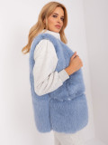 Blue Fur Vest with Closure